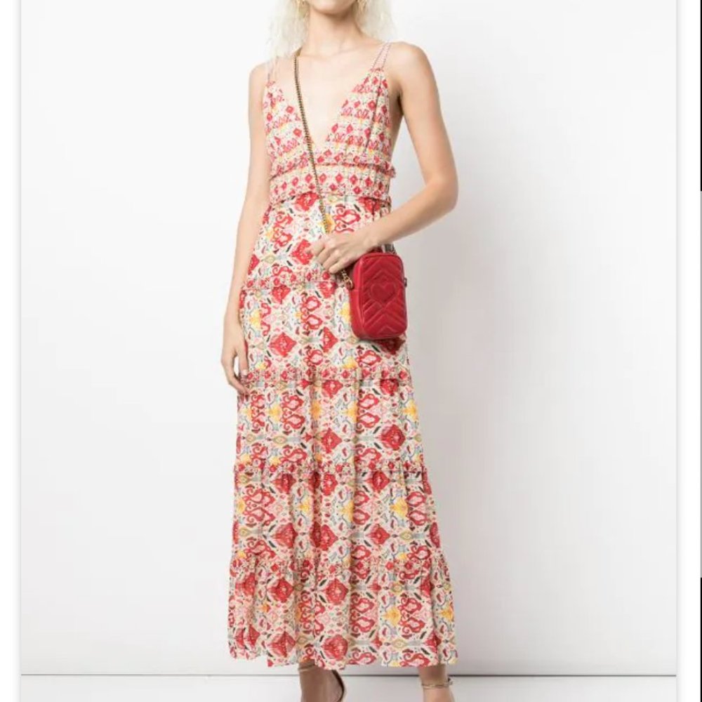 Alice and Olivia Karlina tiered maxi dress